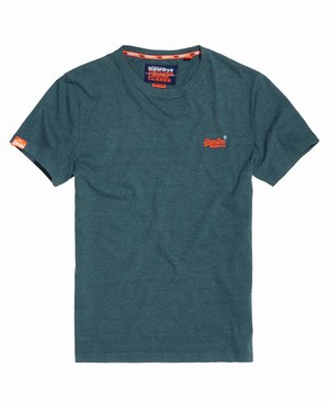 Superdry Orange Label Vintage Embroidery Férfi Pólók Kék | OFMZH6981